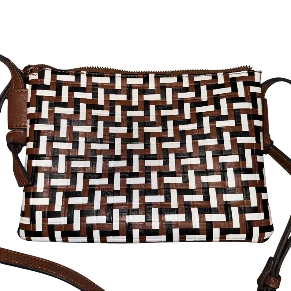 FRYE & CO Multicolor Embossed Woven Braided Crossbody Handbag Bag